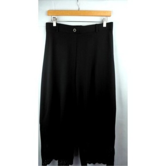 BetaBrand Black Dress Pant Yoga Capri
 Medium Petite meshed and scalloped calf - Picture 1 of 7